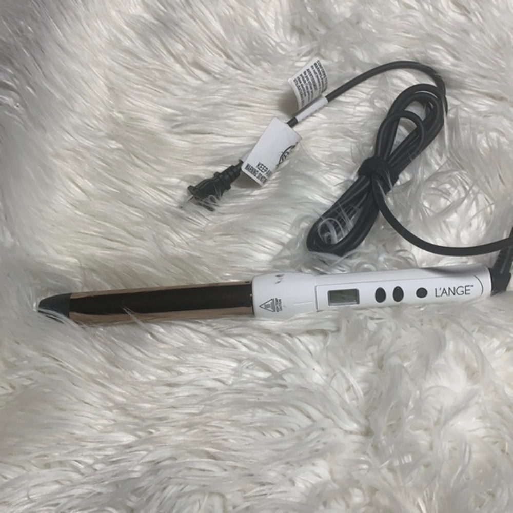 Lange White and Rose Gold Ceramic Curling Wand - Women Hair Tool